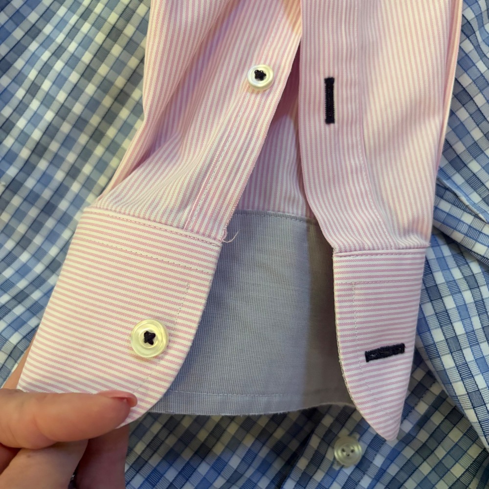 UNTUCKit Mens XL Shirt Bundle 3pc Wrinkle Free Cotton Plaid Pinstripe Grid XL - Picture 15 of 16